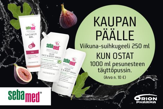 Sebamed 1000 ml ostajalle kaupan päälle Viikuna-suihkugeeli 250 ml
