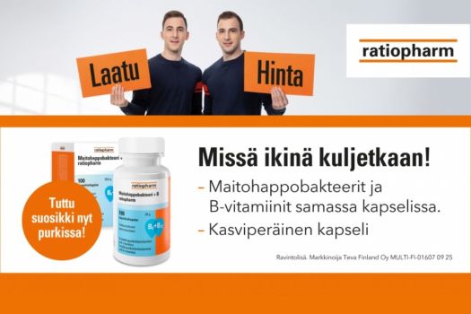 Maitohappobakteeri + B ratiopharm 100 kapselia