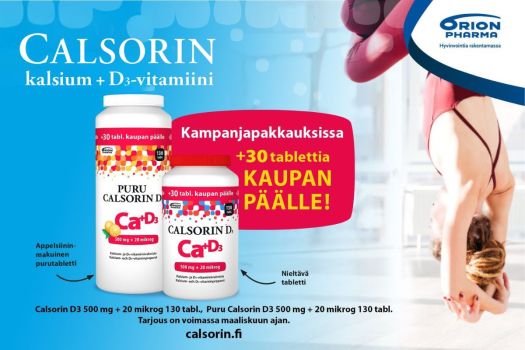 Calsorin + D3 20 µg ja Puru Calsorin + D3 20 µg