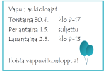 Vapun aukioloajat 