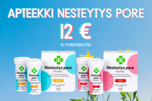 Apteekki Nesteytys pore 10 poretablettia